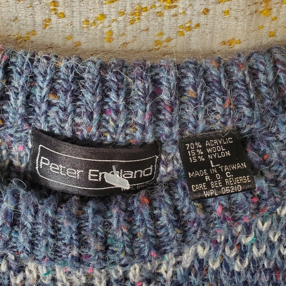 Peter England Wool Vintage Fishermen Grandpa Sweater 250 - Picture 3 of 3